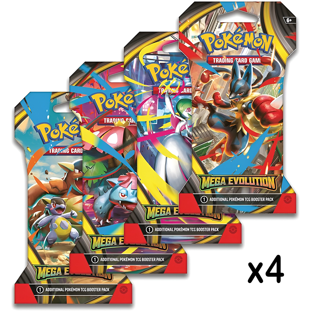 4 Mega Evolution Sleeved Booster Packs (English)