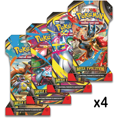 4 Mega Evolution Sleeved Booster Packs (English)