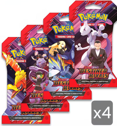 4 Destined Rivals Sleeved Booster Pack (English)