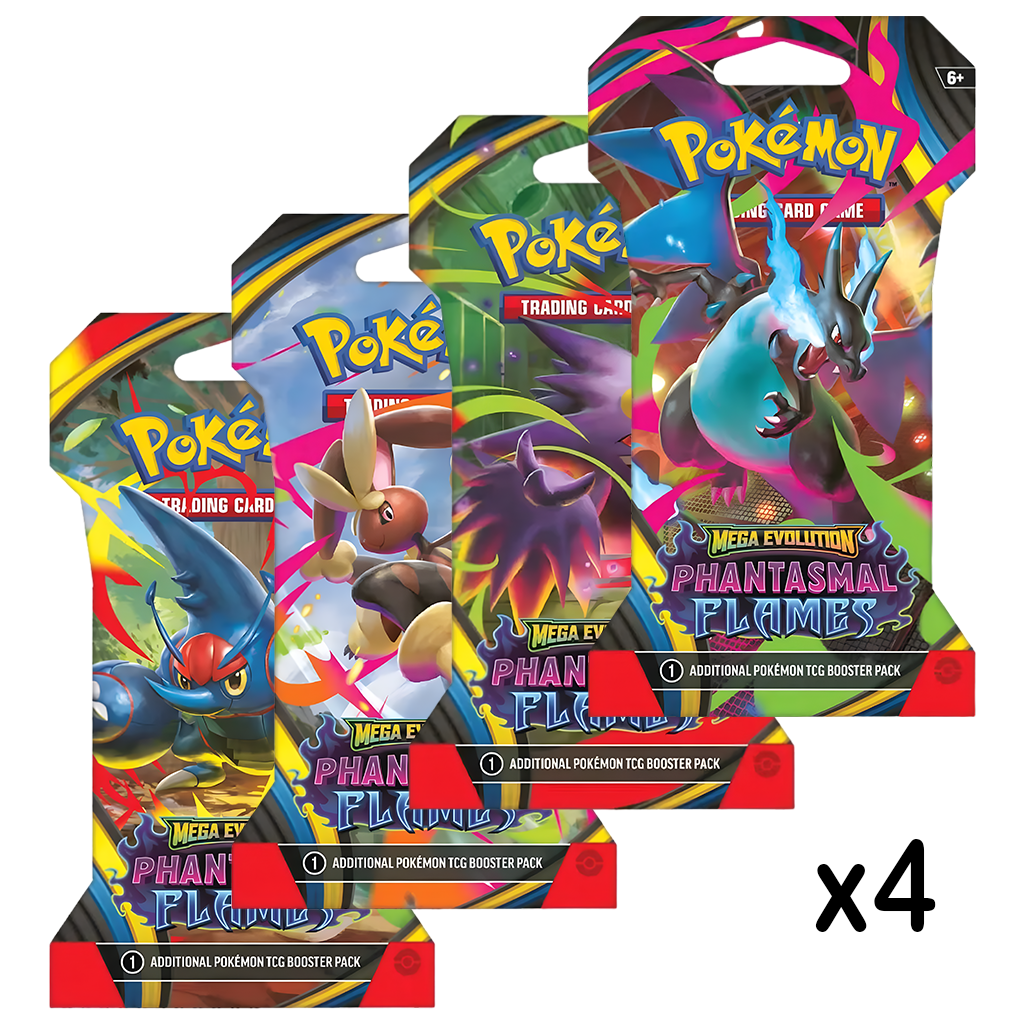 4 Phantasmal Flames Sleeved Booster Packs (English)
