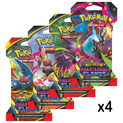 4 Phantasmal Flames Sleeved Booster Packs (English)
