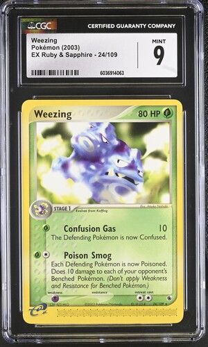 Pokemon Weezing 24/109 from EX Ruby & Sapphire CGC 9 Mystery Box