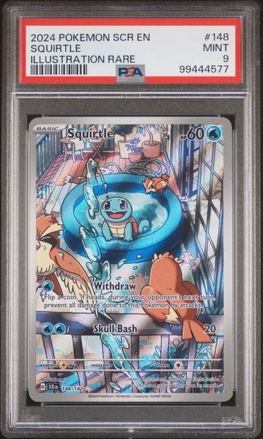 2024 POKEMON SCR EN-STELLAR CROWN #148 SQUIRTLE ILLUSTRATION RARE PSA 9